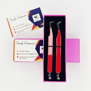 Wholesale Professional Betty Boo 90 Degree Eyelash Extension <b>Tweezers</b> Custom LOGO Sustainable Stainless Steel Curved <b>Tweezers</b> - Product Image 1