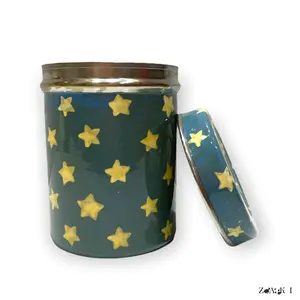 Boîte de stockage de nourriture peinte à la main de style moderne utilisation élégante de cuisine à domicile avec un nouveau look de haute qualité emballé dans un carton - Product Image 4