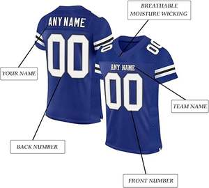 Maillot de football américain personnalisé en polyester imprimé par sublimation, col en V, manches courtes, grande taille, caractéristique estivale - Product Image 5