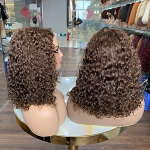 <b>Short</b> Fashion Luxury Curl <b>Wig</b>, 4x4 Lace 14 Inch Vietnamese SDD Hair, Breathable Wear, Plenty Of Color Choices For Ladies - Product Image 4