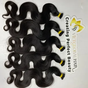 Hot Sellingbody wave i tip hair super double drawn natural color human hair extensions from Vietnam