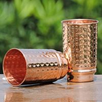 Ayurveda kaca manfaat kesehatan, kaca air tembaga grosir dan kualitas tinggi Set kaca minum air tembaga hadiah ulang tahun