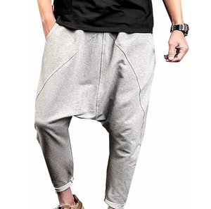 Pantalons de survêtement unisexes de haute qualité, simples et vierges, avec taille élastique, respirants, impression puff, jambes larges, entrejambe tombant - Product Image 1