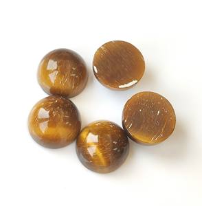 Oeil de Tigre Naturel 15mm Cabochon Rond Super Qualité - Product Image 4