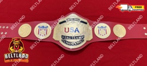 NWA US TAG TEAM Cinturón de campeonato de lucha de peso pesado Tamaño adulto en zinc 2mm 4mm - Product Image 2