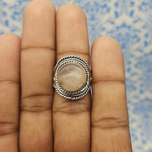 925แหวนดีไซน์แบบโบฮีเมียนสำหรับงานฝีมือช่างฝีมือทำด้วยมือแหวนเพชรโรสควอตซ์อัญมณีตัวเรือนเหมาะสำหรับงานแต่งงาน - Product Image 1