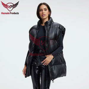 Chaleco acolchado de lana para mujer con logotipo personalizado de alta calidad con cortavientos y bolsillo para chaleco - Product Image 5