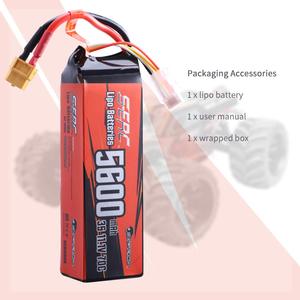 Batterie LiPo Sunpadow 11.1V 3S 5600mAh <span class=keywords><strong>70C</strong></span> avec connecteur XT60 Soft Pack pour voiture RC, camion RC - Product Image 5