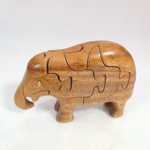 Wooden small animal figure puzzle wood jigsaw with animals shaped for kids children baby educational toys