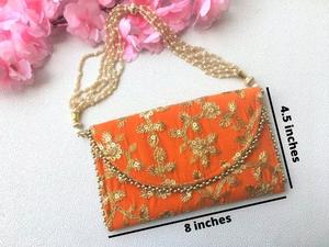 Sacs à main en Zari faits à la main en Inde pour femmes, sacs cadeaux de retour, broderie, pochette de soirée - Product Image 5