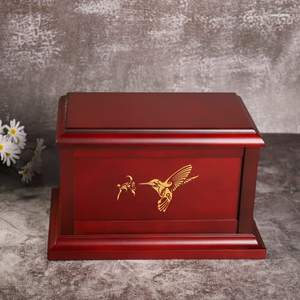 Solid Wooden <b>Urns</b> for Adult <b>Ashes</b> Wooden Casket with Gold Laser Logo - Product Image 3
