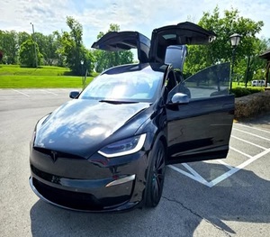 High run 2024 Teslaaa modèle X Plaid AWD véhicule électrique boîte de vitesses automatique sièges en cuir intérieur foncé toit ouvrant panoramique gauche - Product Image 1