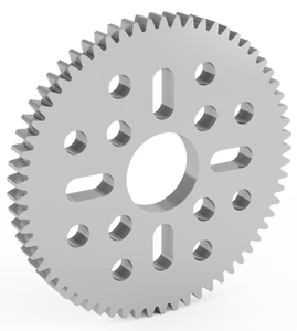 Engranaje de Aluminio de 64 Dientes para Montaje en Cubo (MOD 0.8, 4 mm de Grosor, 14 mm de Diámetro Interior) para Robots STEM, REV, WCP, FTC, FRC - Product Image 1