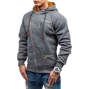 High Quality Winter Men's Hoodies & <b>Sweatshirt</b> Polyester/Cotton Fleece Custom Logo Zipper-Up Hoodies - Product Image 6