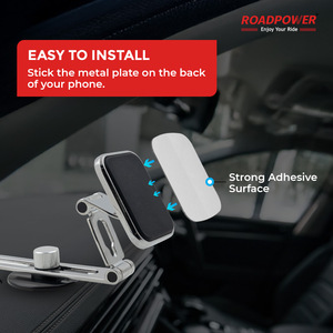 Roadpower Black Portable Car <b>Magnetic</b> Mobile Holder Model RP-MH-618 Space-Saving Design <b>Strong</b> Adhesion Perfect for Dashboards - Product Image 4