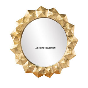 Luxury Aluminum Metal <b>Square</b> Shape Gold Plated Fancy Texture Wall <b>Mirror</b> Used Home Farmhouse Wall Decoration - Product Image 3