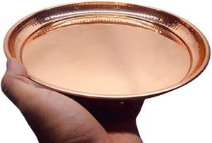 Plateau en laiton fait main martelé plaqué or, design moderne antique, haute qualité, décoration d'intérieur, vaisselle, articles de service, vente en gros MEHAK - Product Image 2