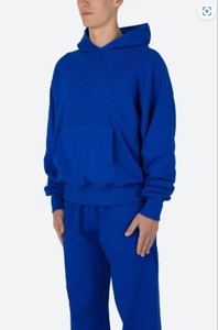 Nouvelle Arrivée Personnalisé Propre Logo Bleu Cordon 400 gsm À Capuche Blanc 80 Coton 20 Polyester Polaire Hoodies - Product Image 5