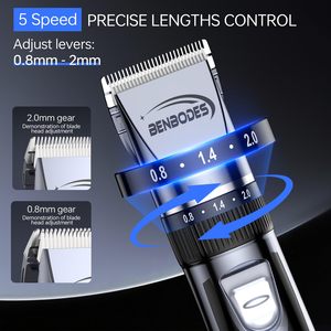 Tondeuse à cheveux et barbe professionnelle sans fil avec écran LED, rechargeable, kit de toilettage pour le soin des cheveux et du corps, alimentation USB par batterie - Product Image 2