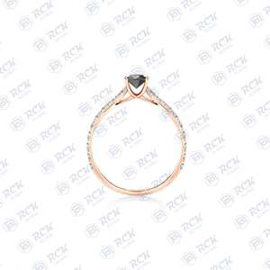 0.70 TCW Round Briliiant Cut Solitaire With Accents Moissanite Ring for Women/Anniversaire Gift Ring for Love Birthday Gift - Product Image 4