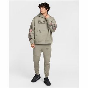 เสื้อฮู้ดสวมหัวโอเวอร์ไซส์ของผู้ชายเสื้อมีฮู้ดผ้าฝ้าย100% ไหล่ตกน้ำหนักสูงพิมพ์ลายพัฟสำหรับฤดูหนาว - Product Image 4