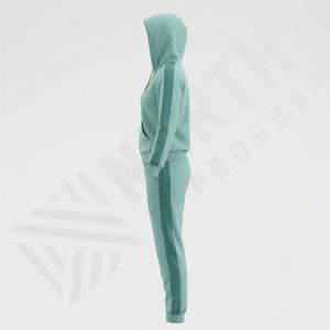 Conjunto Deportivo de Invierno 2025 para Mujer, con Capucha, Dos Piezas, Corte Regular, para Entrenamiento y Jogging, Alta Calidad, 100% Algodón Suave - Product Image 3