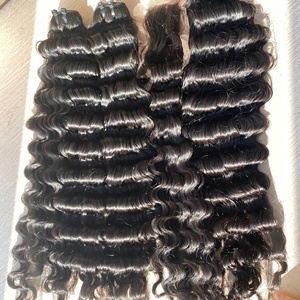 Top vente 30 pouces non transformés vierge vague d'eau Machine Double trame 100g faisceaux os droit Style Extensions de cheveux humains - Product Image 3