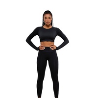 Diseña Tu Propio Conjunto Casual de Dos Piezas para Mujer, Formal, Deportivo, Elástico, de Punto, de Secado Rápido, con Forro de Algodón y Spandex, con Relieve