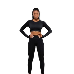 ออกแบบชุดออกกำลังกายของคุณเอง เสื้อยืดแขนยาวคอกลม ทรงเข้ารูป ยืดหยุ่นได้ ขายส่ง เสื้อยืดแขนยาวสำหรับออกกำลังกายสำหรับผู้หญิง - Product Image 2