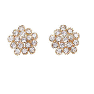 Kriaa Assorted <b>Stud</b> <b>Earrings</b> 1310708A Trendy Religious Style Austrian <b>Opal</b> Pearl Quartz Stone Gold Rhodium Plated for Parties - Product Image 1