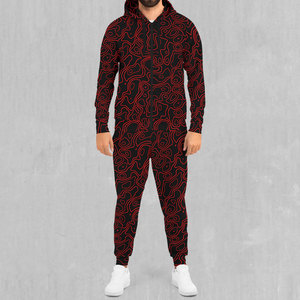 Venta al por mayor logotipo personalizado impreso invierno peso pesado sublimación juego chándal conjunto 100% de alta calidad los hombres - Product Image 1