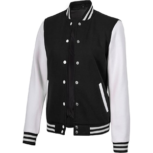 Veste universitaire noire et blanche, style classique Letterman contrasté, vêtements d'extérieur, vente en gros, prix bas, haute qualité - Product Image 4