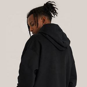 Hip Hop Hoodies Hommes Blanc Diverses Couleurs 100% Coton Hommes Cropped Hoodie Streetwear Surdimensionné Coton Heavyweight Hoodies - Product Image 4