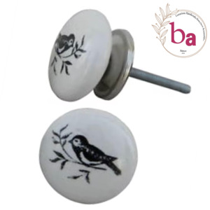 Modern Beautiful Birds Boutons et poignées en céramique pour enfants Armoires Commodes Penderies Chambres à coucher Salles de bain Salons - Product Image 1