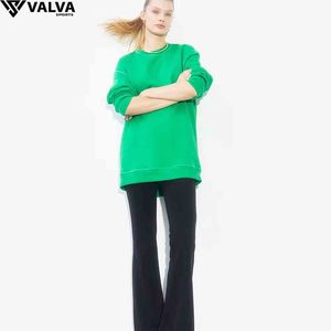 Sweatshirts ras du cou à manches longues décontractés pour femmes Essentiels de couleur personnalisés respirants à séchage rapide personnalisés selon votre marque. - Product Image 6