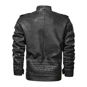 Venta al por mayor chaqueta de cuero para jóvenes europeos y americanos al aire libre con bolsillos con cremallera tela de lona último diseño para la temporada de primavera - Product Image 3