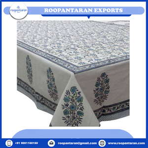 Direct Factory Sale Premium Quality Pure Cotton Eco-friendly <b>Tablecloth</b> Hand Block Printed Handcrafted Care Customized Color - Product Image 4