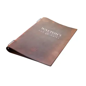 Custom Logo A4 A5 A6 Leather Menu Cover Restaurant Leather Menu Folder Table For Hotel Bar Ktv Restaurant Menu Holder