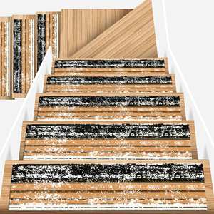 Tapis noir, tapis orange, tapis tendance, tapis rayé, tapis moderne, gobelin - Product Image 5