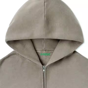 Sweat à capuche zippé en molleton de coton 500 GSM avec strass, séchage rapide, respirant, imprimé et brodé, personnalisé, unisexe - Product Image 3