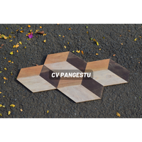 Panneau mural en bois de teck hexagonal 3D, motif géométrique moderne, insonorisant, mosaïque décorative pour l'intérieur des hôtels