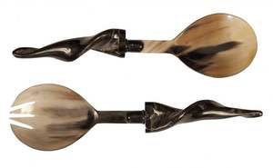 Accueil Vaisselle Corne Serveur à Salade Meilleure Qualité de Buffle Corne de Vache Cuillère Fourchette Fait Main Couverts Polis Offre Spéciale Corne Produits - Product Image 3