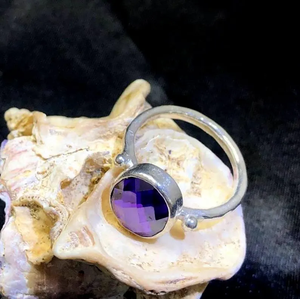 แหวนเงินแท้925แข็งสำหรับผู้หญิงเครื่องประดับแฟชั่นคริสเตียนพลอยอเมทิสต์แท้ - Product Image 6