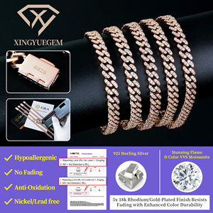 Bracciale Miami Cuban Link 6mm Placcato Oro Rosa 18k Argento <span class=keywords><strong>925</strong></span> <span class=keywords><strong>Uomo</strong></span> Donna con Pavé VVS1 Moissanite Gioielli Hip Hop di Lusso - Product Image 3