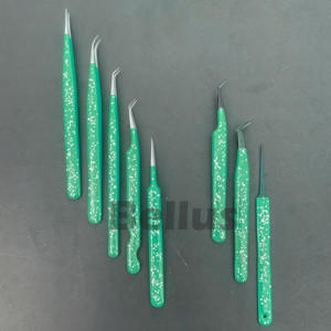 Pinzas clásicas con purpurina de volumen, herramienta de pestañas de acero inoxidable de alta calidad con personalización de logotipo y diseño duradero ecológico seguro - Product Image 2