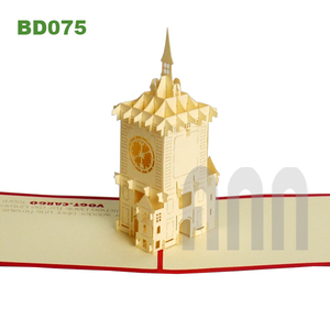 ANN HANDICRAFT Carte de vœux 3D pop-up de haute qualité, faite à la main, en forme de Tour de l'Horloge de Berne, en papier découpé, avec vernis mat - Product Image 5