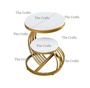 Mesa auxiliar de sala de estar de diseño ventajoso en mesa auxiliar de hierro y vidrio para mesa de consola decorativa de boda - Product Image 4