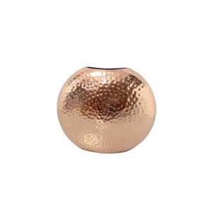 <b>Copper</b> Finished Hammered Design Round Shape Metal Flower <b>Vase</b> for Home and Wedding Decorative Floral <b>Vase</b> - Product Image 1