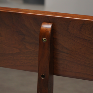 Banco de comedor de madera Tapicero de madera maciza de nogal Cuero vacuno italiano Estilo japonés Construcción robusta | BESIMI - Product Image 5