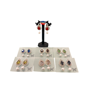 Boucles d'oreilles AD plaquées or et argent avec incrustation de pierre Design abordable et beau pour les dames au prix de gros - Product Image 2